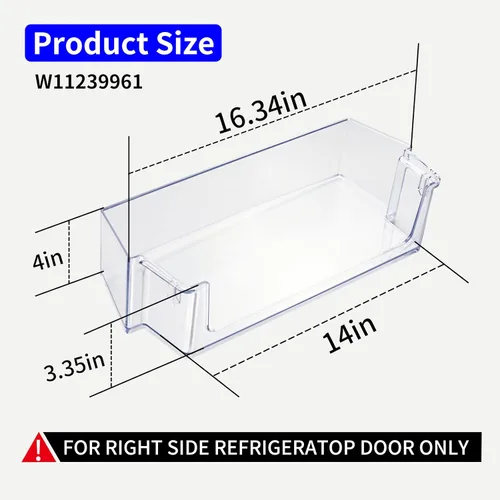 Vista 2 de 2 unidades mejoradas W11239961 W10900538 para puerta de refrigerador compatibles con refrigerador Whirlpool, reemplazo 4591452, AP6333410
