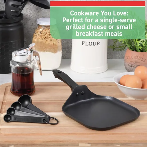 Vista 6 de T-fal B36314 Specialty miniparrilla para queso, antiadherente, utensilios de cocina, 6.5", negro