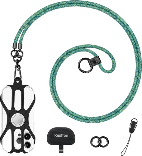 Vista 7 de Kaptron Cordón universal para teléfono celular: correa cruzada ajustable para teléfono celular con soporte de silicona para teléfono y correas