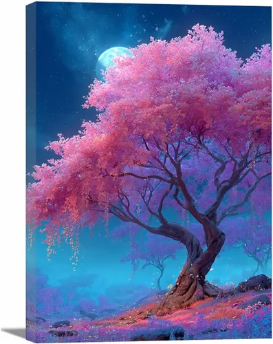 Vista 33 de VOCBAN Tree of Life Canvas Wall Art Tree Decor Painting Artwork for Office Kitchen Bathroom Dining Room Office Home Decor Dormitory(black black 74