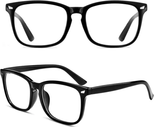 Vista 4 de EYLRIM Gafas de lente transparente con marco cuadrado sin receta