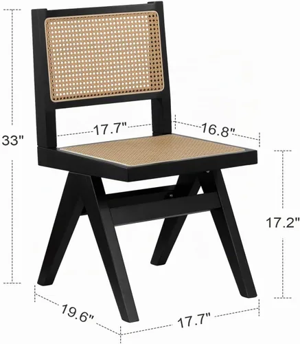 Vista 2 de Comfy to go Sillas de Comedor Modernas Negras Juego de 4 Sillas de Cocina Sin Brazos