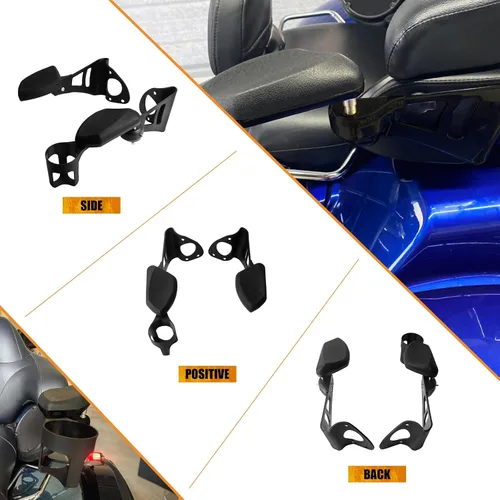 Vista 3 de Reposabrazos para pasajero con portavasos ajustable para Harley Touring Electra Glide FLHT, Road Glide Ultra FLTR, Tri Glide FLHTCUTG 2014-2024 Negro