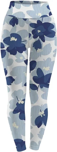 Vista 3 de TXGMNA Leggings de yoga para mujer, pantalones con estampado floral, cintura alta, compresión, entrenamiento, correr, gimnasio, pantalones