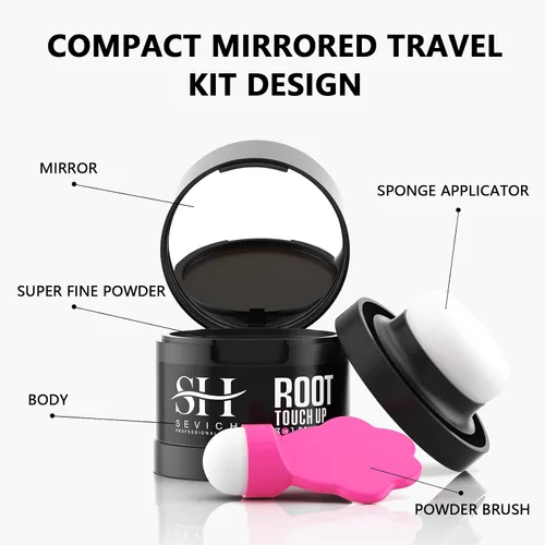 Vista 5 de Polvo para Línea de Cabello Sevich 2.0, Oculta Instantáneamente la Pérdida de Cabello, Polvo para Toque de Raíces, Sombra de Cabello para Mujeres