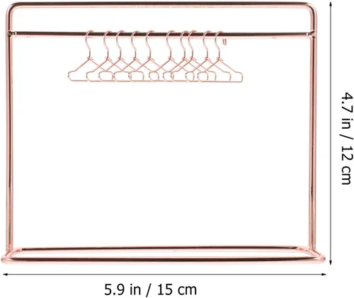 Vista 2 de Toddmomy Perchero en miniatura para muñecas con 10 mini perchas de 5.90 x 4.72 x 2.16 pulgadas, almacenamiento para accesorios de casa de muñecas