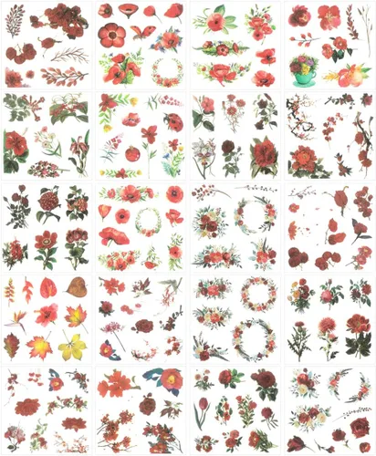 Vista 12 de allydrew Washi - Juego de calcomanías para álbumes de recortes, diseño floral azul (20 hojas)