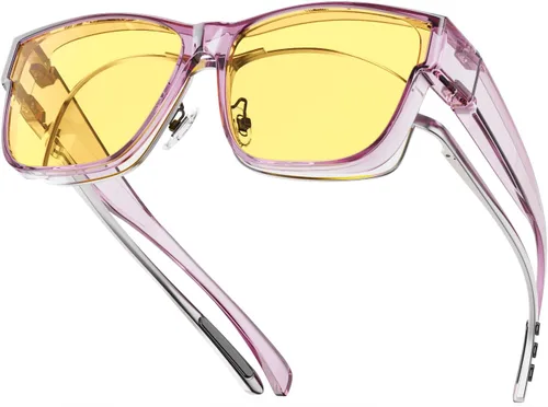 Vista 10 de Goiteia Lentes de conducción nocturna para hombres y mujeres, lentes polarizados de visión nocturna antirreflejos amarillos para conducir