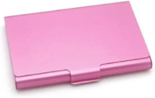 Vista 2 de Tarjetero delgado de bolsillo para hombres o mujeres, de metal de aluminio, de acero inoxidable, tarjetero para 13-18 tarjetas (azul)