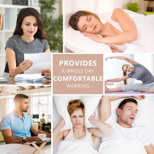 Vista 7 de Hearprotek Auriculares para dormir, 2 pares de auriculares intrauditivos suaves y cómodos con micrófono de bajo perfil de reducción de ruido