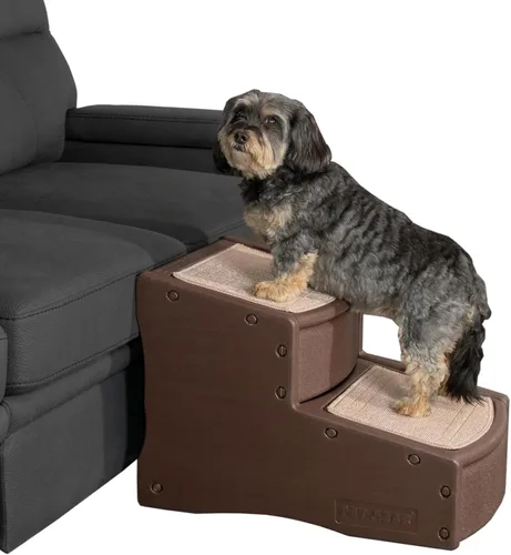 Vista 7 de Pet Gear Easy Step II - Escaleras para mascotas, grano de café, 2 escalones Para gatos/perros de hasta 150 libras, portátil, extraíble, lavable