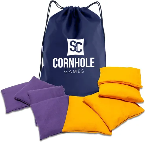 Vista 28 de Bolsas de cornhole resistentes al clima (juego de 8) - Tamaño/peso profesional de regulación (16 oz) - Uso en tableros de cornhole profesionales