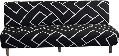 Vista 27 de MIFXIN Funda de sofá sin brazos, funda elástica plegable para futón, protector de muebles para sofá cama sin apoyabrazos, funda para sofá para Hojas