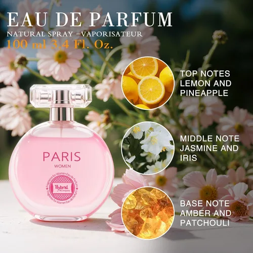 Vista 6 de Hybrid & Company Mujer 4 unids Belleza Rosa Cambio París Mujeres Romántico Pour Femme Perfume Natural Spray Fresco Fragancia