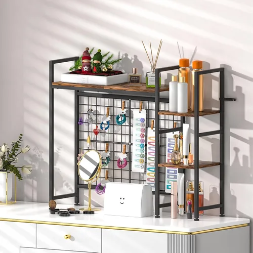Vista 7 de Desk Hutch Dorm, librero de escritorio para computadora de 37.4