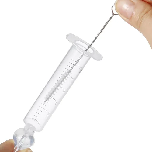 Vista 5 de PandaEar Irrigador nasal para bebés con caja portátil, irrigador nasal profesional para bebés con pinzas y cepillo de limpieza para recién nacidos