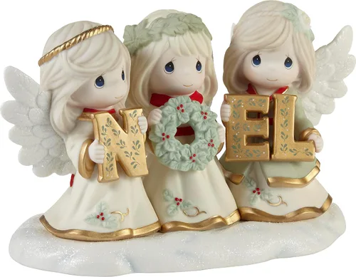 Vista 2 de Precious Moments 231035 Joyeux Noel - Figura de porcelana de bisque de edición limitada