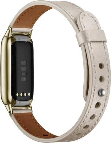 Vista 2 de Bandas de cuero elegantes y delgadas compatibles para Fitbit Luxe, correa de muñeca, pulsera suave de reemplazo para Fitbit Luxe Fitness and
