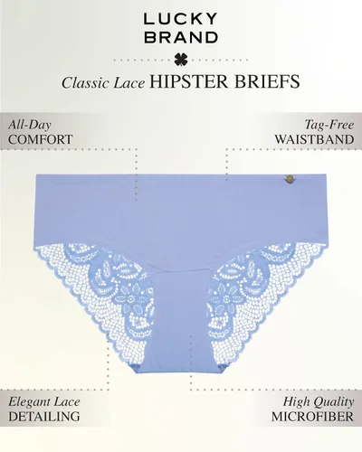 Vista 2 de Lucky Brand Paquete de 6 calzoncillos hipster para mujer