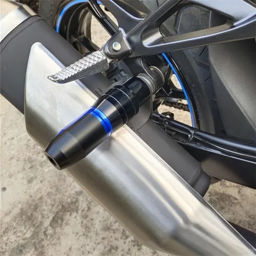 Vista 3 de TEMKIN W para Suzuki Gixxer SF250 Sf 250 SF250 150 125 SF motocicleta CNC Accesorios protección contra caídas Deslizador de escape deslizante B Negro
