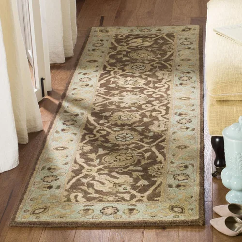 Vista 18 de SAFAVIEH Colección Antigüedades - Alfombra de 6' redonda, marrón y verde, hecha a mano, diseño oriental tradicional de lana, ideal para áreas