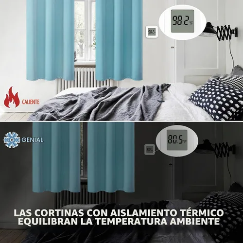 Vista 3 de BGment Cortinas opacas con aislamiento térmico y ojales, cortinas para oscurecer la habitación y la sala de estar, juego de 2 paneles