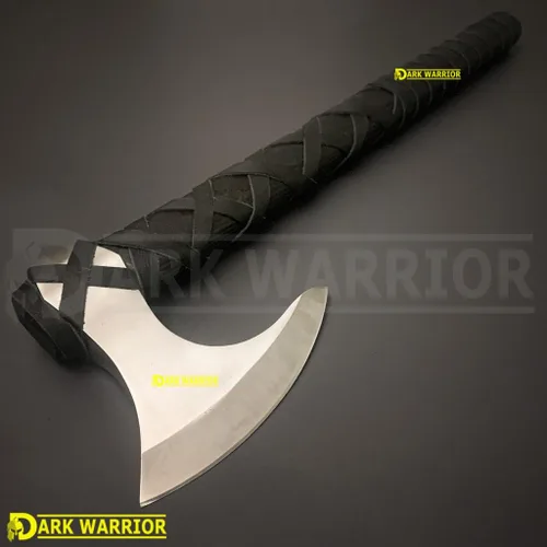 Vista 7 de [GUERRERO OSCURO] Ragnar Lothbrok Hacha vikinga Hacha vikinga de acero al carbono forjado a mano Hacha de camping Hacha Berserker Hacha, hacha