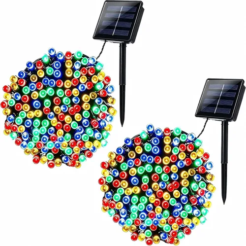 Vista 12 de Joomer Solar Christmas Lights, 2PACK Total 144FT 400LED Color Changing Blanco cálido+multicolor