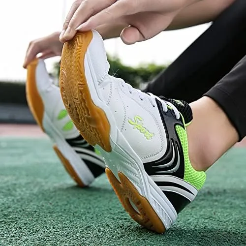 Vista 3 de Zapatos de pickleball para hombre, ligeros, antideslizantes, de bádminton, de caña baja, para interiores y exteriores, zapatos de entrenamiento