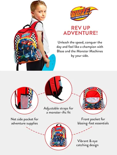 Vista 5 de Blaze & the Monster Machines Mochila escolar para niños, talla única, multicolor, Multicolorido, Classic
