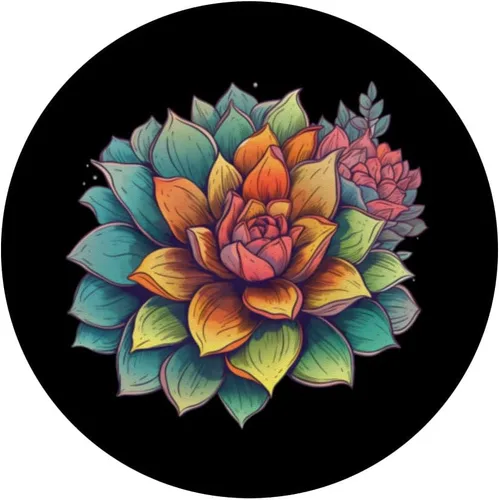 Vista 3 de Cactus Blooming Cactus Cactus Suculentas Amante de Flores Silvestres Lindos PopSockets Intercambiables PopGrip