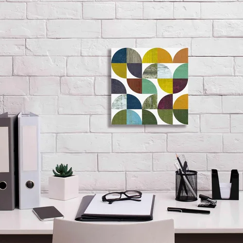 Vista 3 de Epic Graffiti 'Rustic Rounds 3.0' de Michelle Calkins, lienzo de arte de pared Giclée, 12 x 12 pulgadas
