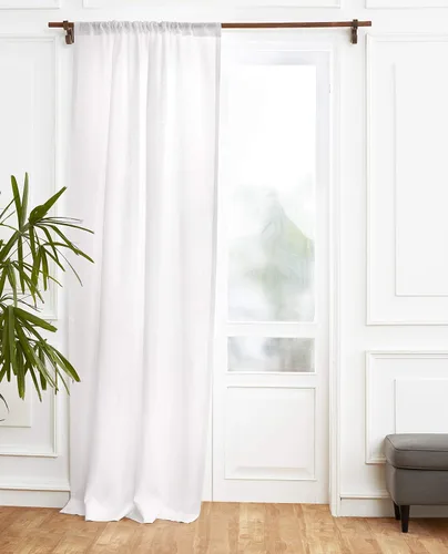 Vista 14 de Solino Home Cortina de lino europeo color beige, 52 x 96 pulgadas, filtro de luz, con bolsillo para barra, 96 pulgadas, 100% lino puro, tratamiento