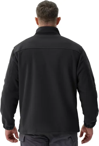 Vista 6 de TACVASEN Chaqueta de forro polar para hombre, chaqueta de invierno con cremallera completa, chaqueta táctica ligera, abrigos de senderismo al aire