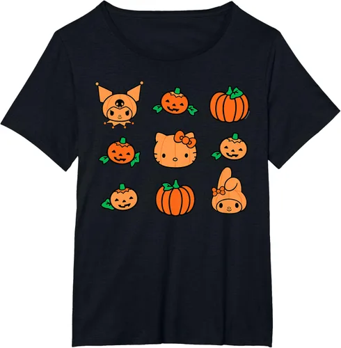 Vista 23 de Camiseta de Halloween Hello Kitty My Melody Kuromi Pumpkins
