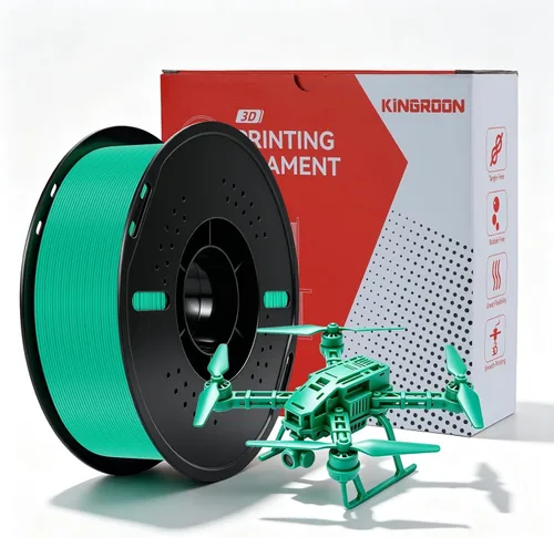 Vista 25 de Kingroon Filamento de impresora 3D PLA Plus (PLA+), 10 rollos, precisión dimensional +/- 0.001 in, carrete de 22 libras (22 libras), 0.069 in, negro