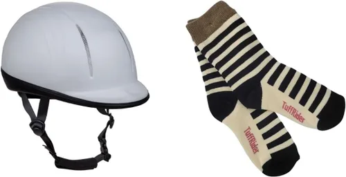 Vista 10 de TuffRider Starter Basic - Casco de equitación para jinetes ecuestres con varios calcetines de tira