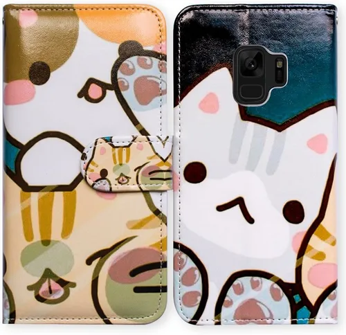 Vista 11 de Bcov Funda para Galaxy S9 Plus, funda de cuero con diseño de mandala de colores brillantes para Samsung Galaxy S9 Plus