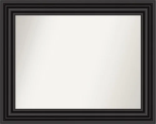 Vista 96 de Amanti Art Espejo personalizado, espejo de baño negro puente, espejo de pared o espejo de tocador de baño sobre el fregadero (26 x 26 pulgadas)