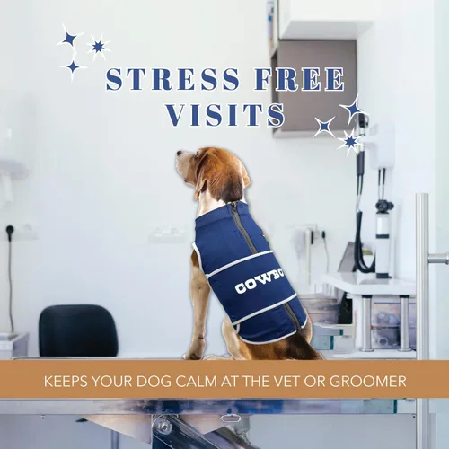 Vista 6 de NFL Dallas Cowboys - Camisa para perro, chaleco calmante de solución calmante y calmante para perros y gatos con miedos, fuegos artificiales, ruidos