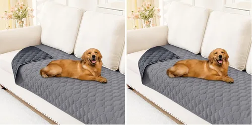 Vista 45 de Smiry Funda impermeable para cama de perro, manta reversible para mascotas para sofá Manta suave lavable para perro, funda a prueba de fugas