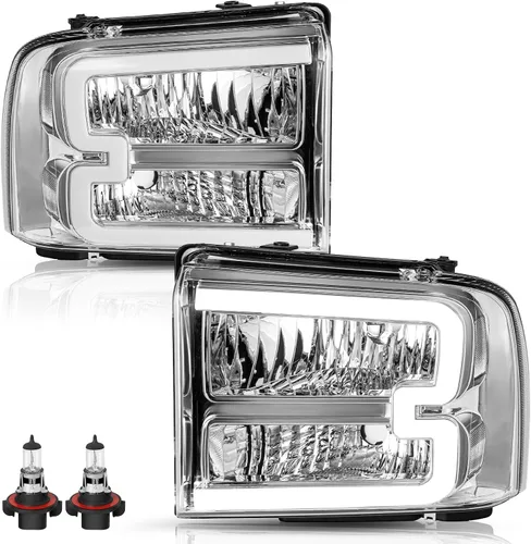 Vista 16 de TUSDAR Juego de montaje de faros delanteros para Ford F250 F350 F450 F550 Super Duty 2005-2007 / Ford Excursion 2005 lado del conductor