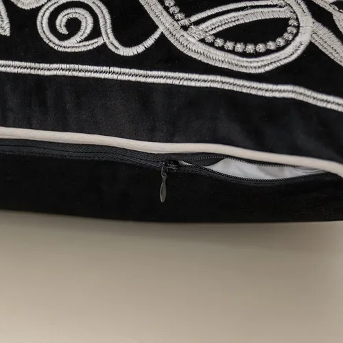 Vista 6 de Aeckself Funda de almohada floral europea de 16 x 16 pulgadas, funda de almohada decorativa bordada de terciopelo de lujo para sofá, dormitorio