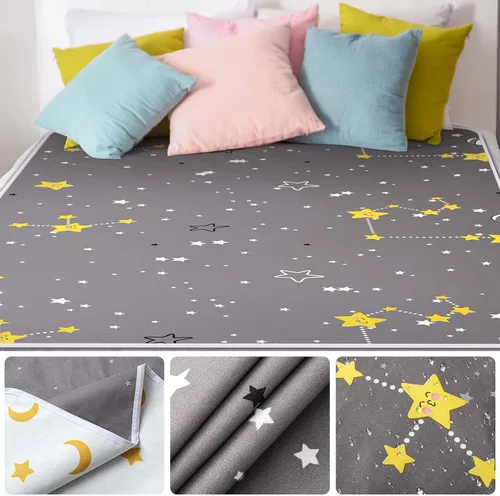 Vista 4 de Tisancy 1 Pieza Protector de Colchón Impermeable de Doble Cara para Incontinencia Lavable, Tamaño Queen 60'' x 78'' Sábana de Cama Impermeable
