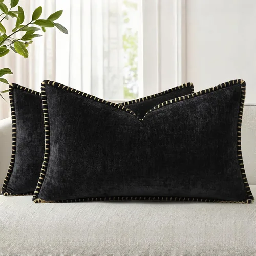 Vista 51 de decorUhome Juego de 2 fundas de almohada de felpilla suave y acogedora de otoño de 12 x 12 pulgadas, fundas decorativas modernas de terciopelo Aqua