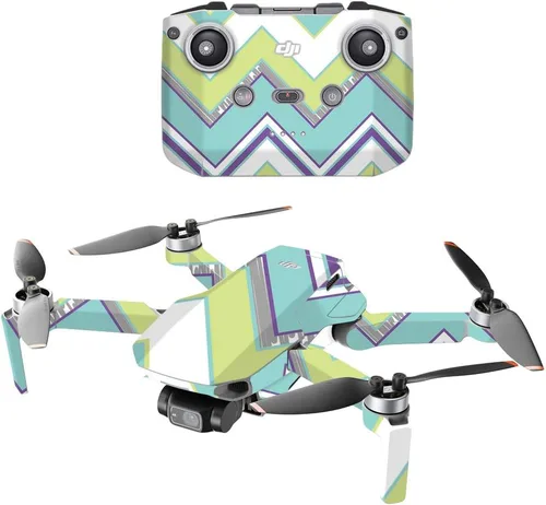 Vista 19 de MightySkins - Compatible con DJI Mini 2 Dron portátil – Aqua Chevron Funda protectora de vinilo duradera y única Fácil de aplicar, quitar y Acua