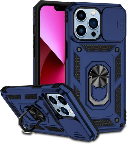 Vista 10 de Funda magnética compatible con iPhone 13 Pro Max de 6.7 pulgadas, funda magnética para iPhone 13 Pro Max con cubierta de cámara y soporte de grado