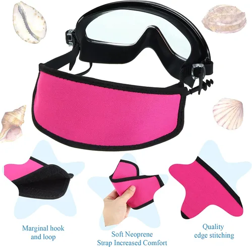 Vista 2 de Skylety 2 piezas de correa para máscara de buceo y natación con cierre de gancho y bucle, protector de cabello para máscaras de buceo y esnórquel