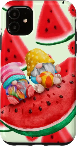 Vista 8 de Summertime with My Gnomies Watermelon Retro Beach Summer Case for iPhone 17