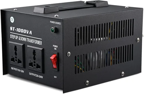 Vista 2 de Transformador de voltaje de 1000 W - Paso arriba y abajo - Protección de disyuntor de circuito Transformador de potencia universal de salida dual